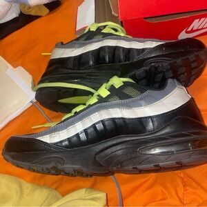 Nike Black, White & Neon Green Low-Top Sneakers